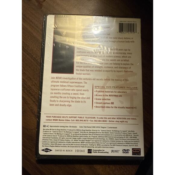 NOVA: Secrets of the Samurai Sword (DVD, 2008, WGBH) NEW - Picture 2 of 2